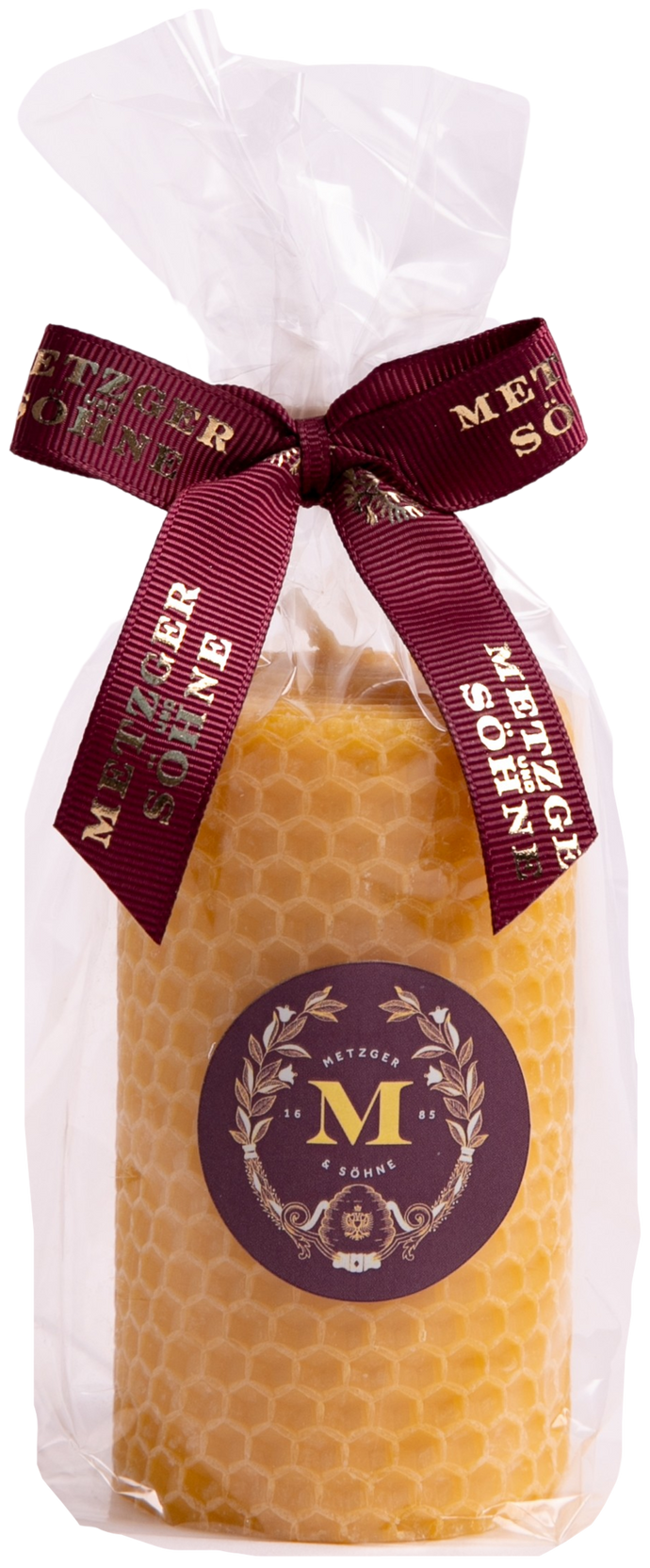 100% beeswax candle rolled from beeswax honeycomb board. Beeswax is a pure natural product, produced by honey bees.