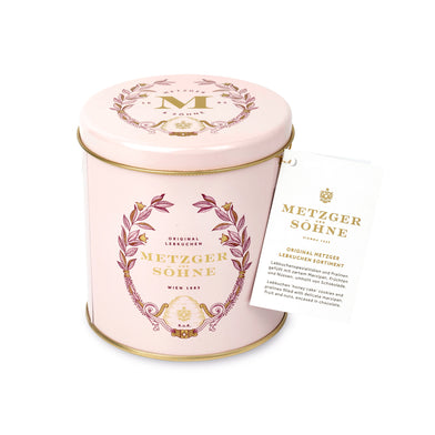 This Metzger & Söhne signaturetin in pink is filled with a cross-section of the most popular varieties from the original Metzger Lebkuchen  range.