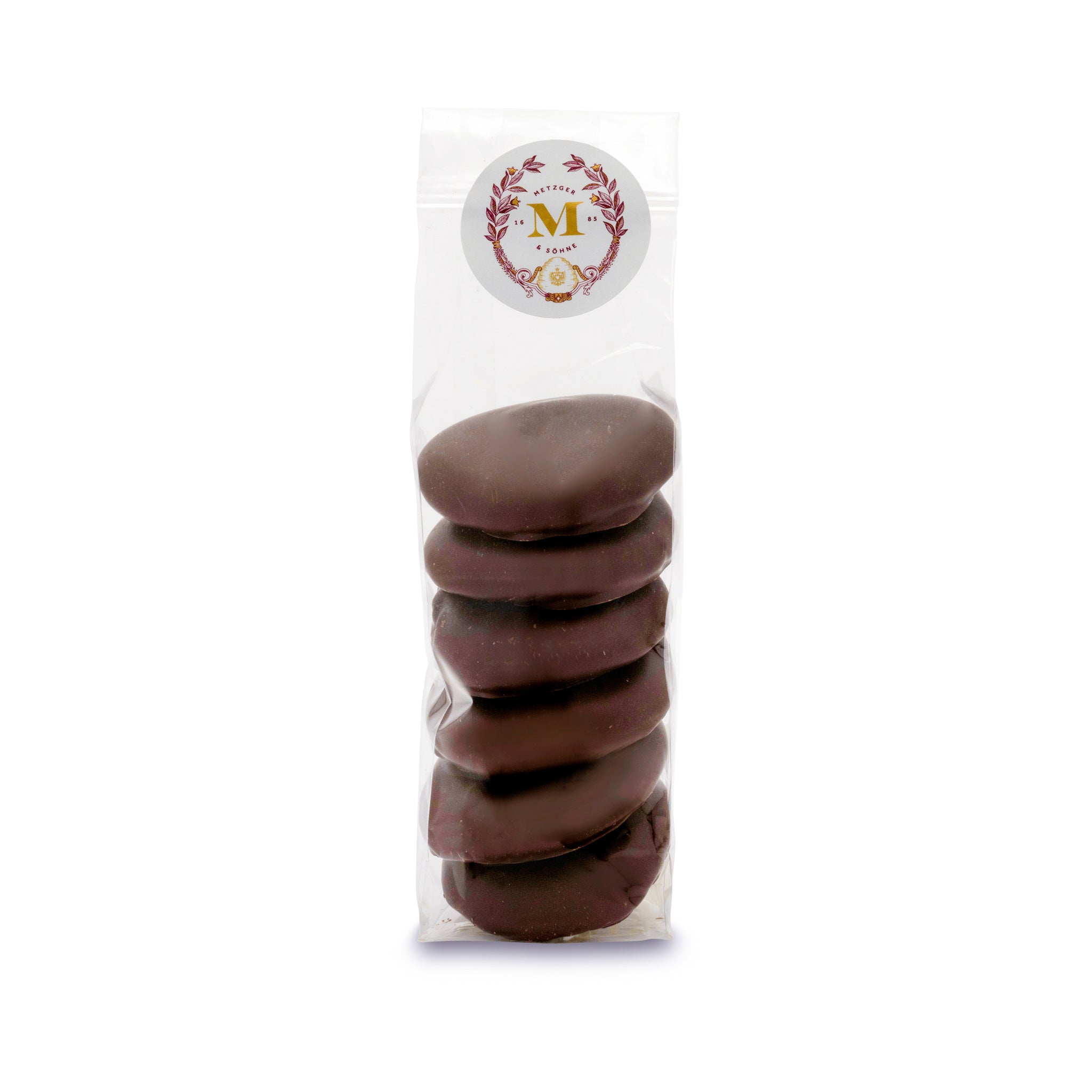 Our chocolate gingerbread spatulas in a bag with a mesh are a delight for young and old: juicy original Lebkuchen, coated in high-quality dark chocolate couverture.