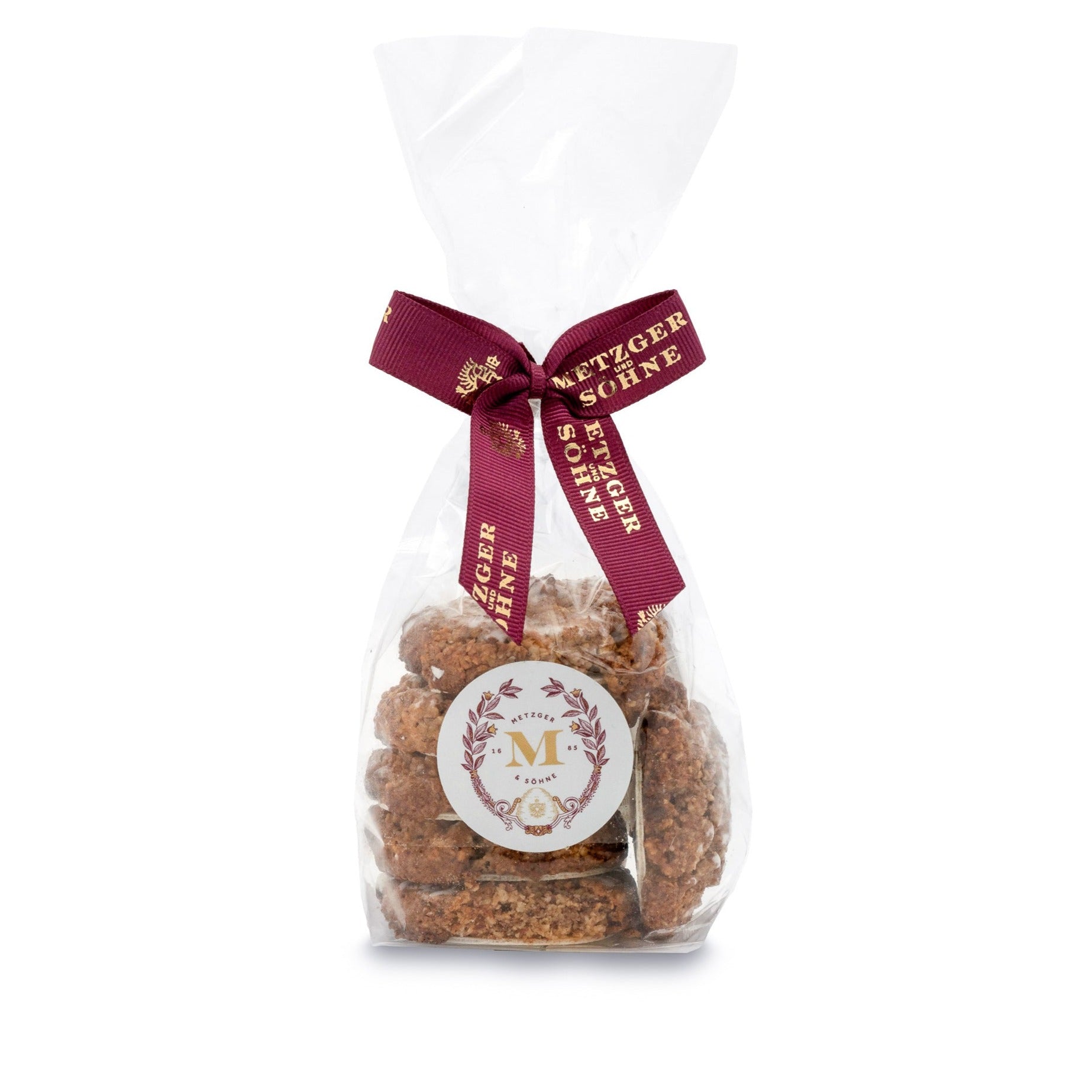 Small Elisen-Lebkuchen made from almonds and hazelnuts completely WITHOUT FLOUR on a wafer.