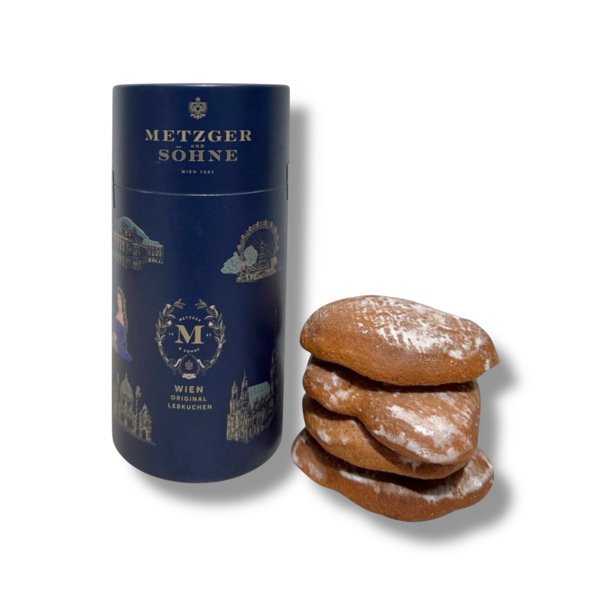 Wien Honiglebkuchen Zylinder Schachtel - Navy
