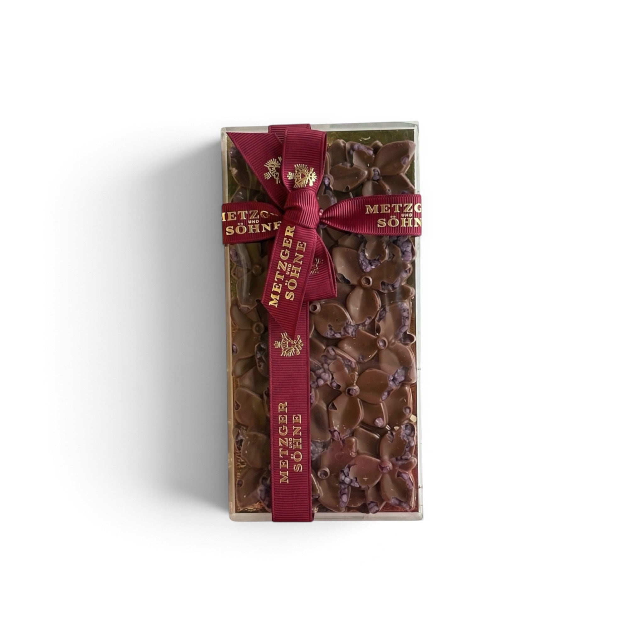 Edel Milchschokolade Blumen Tafel mit Veilchen