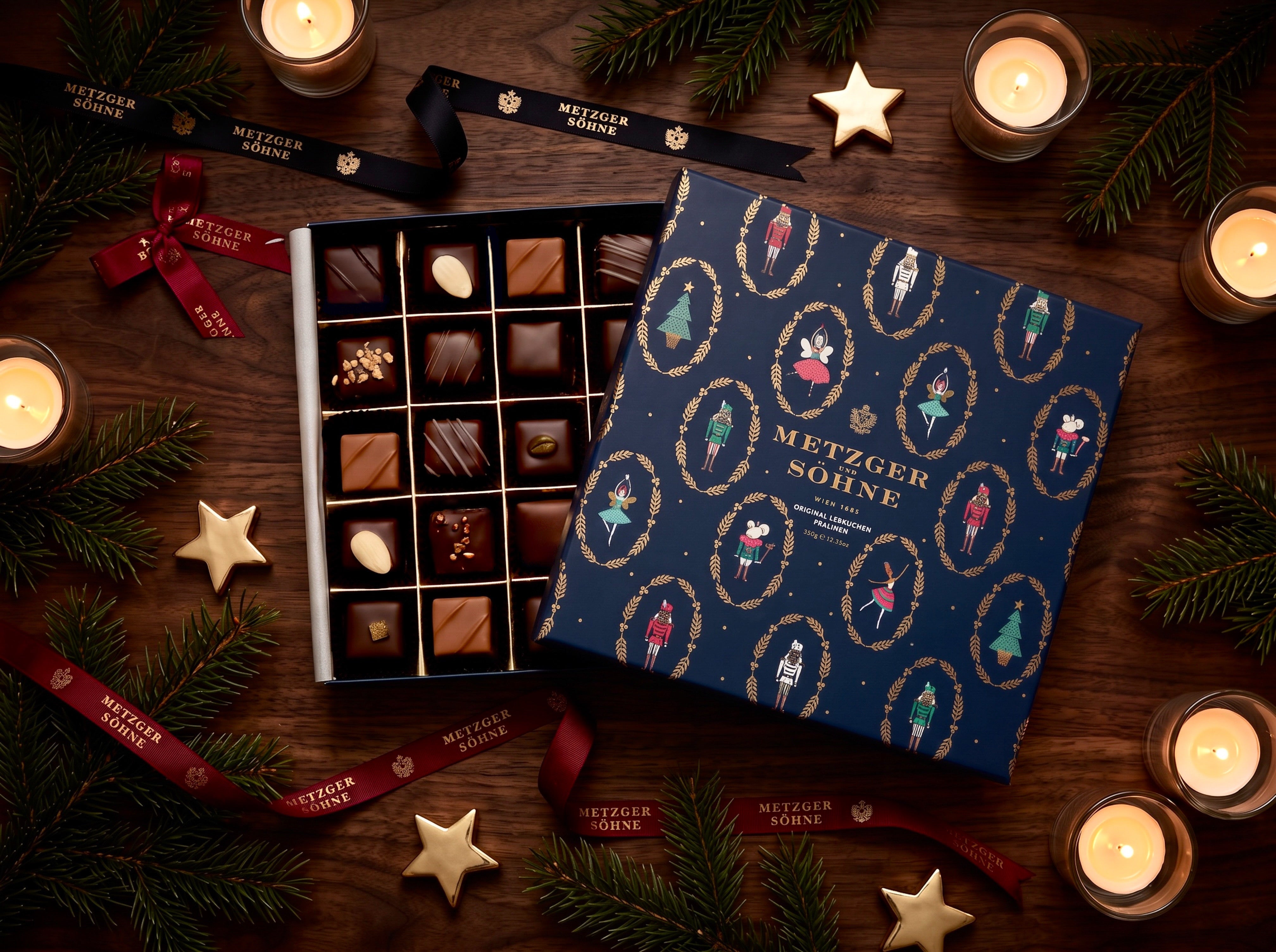 Grande Nussknacker Lebkuchen Pralinen Schachtel - Navy