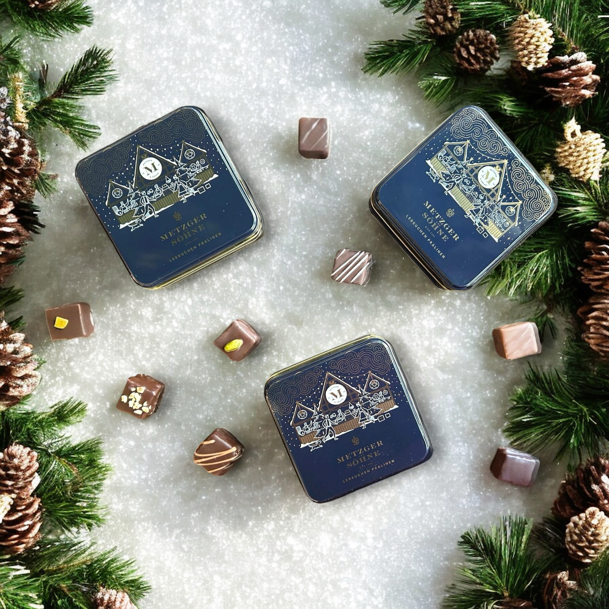 Maggiore Weihnachts Lebkuchen Pralinen Dose - Navy