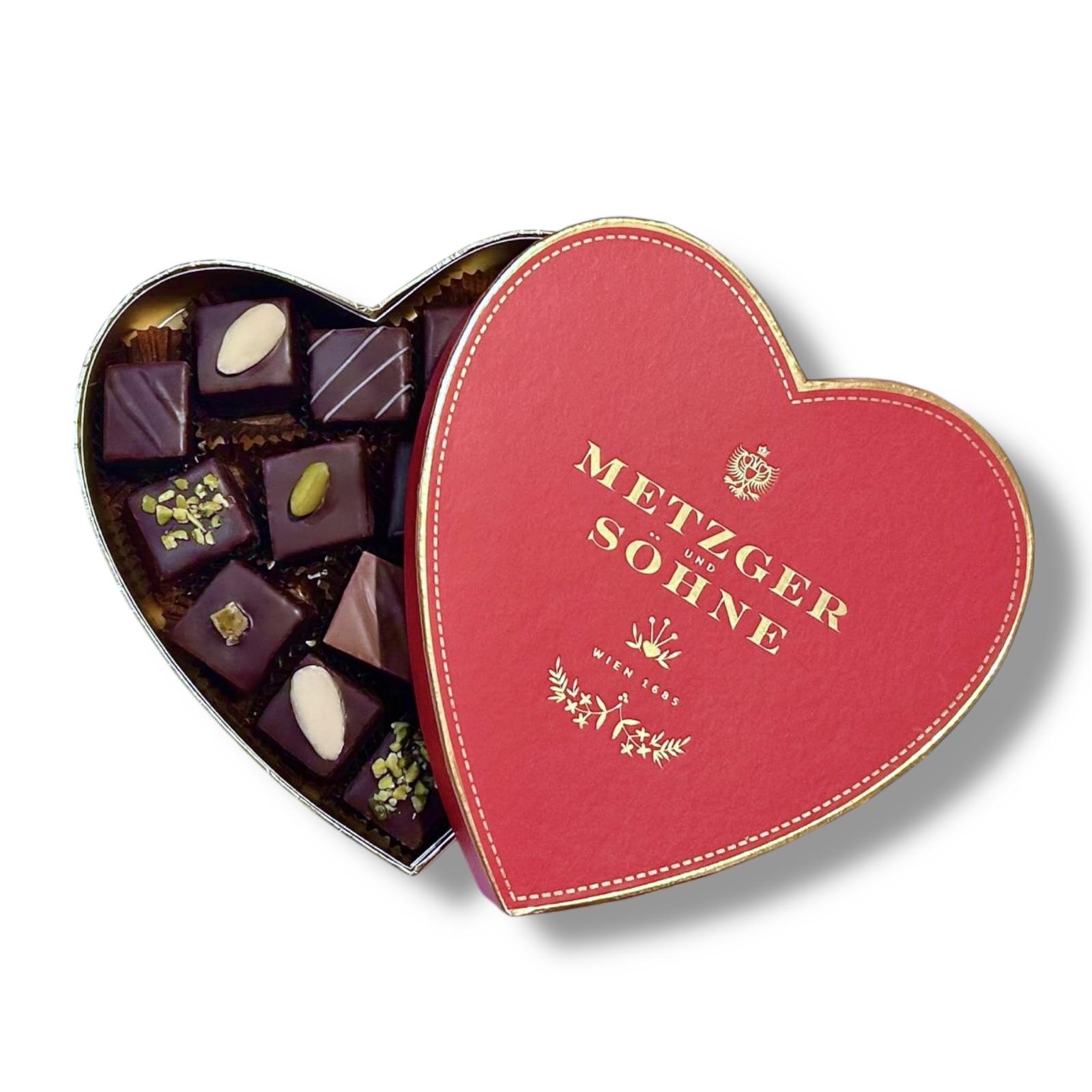 Metzger Herz Lebkuchen Pralinen Schachtel Gross - Rot