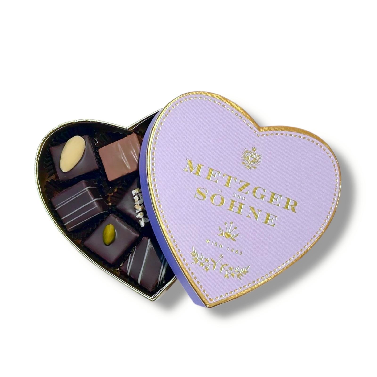 Herz Lebkuchen Pralinen Schachtel - Blau