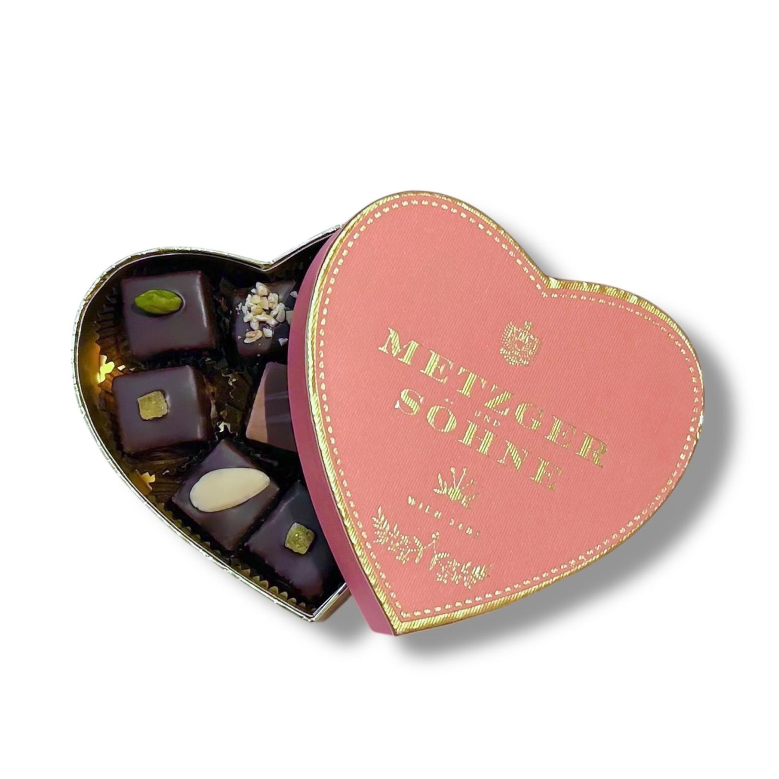 Herz Lebkuchen Pralinen Schachtel - Koralle