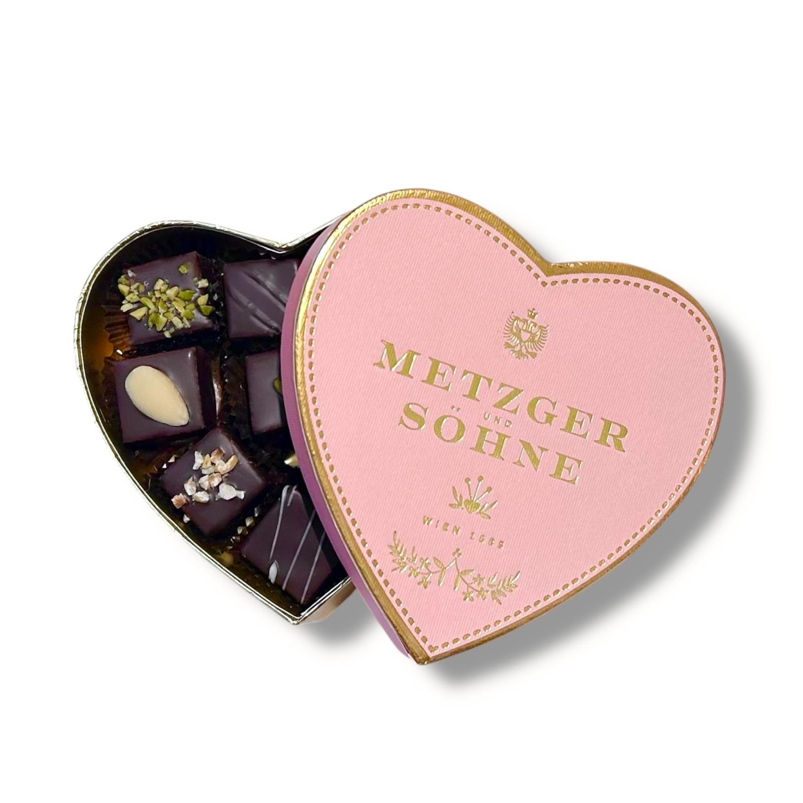 Herz Lebkuchen Pralinen Schachtel - Rosa