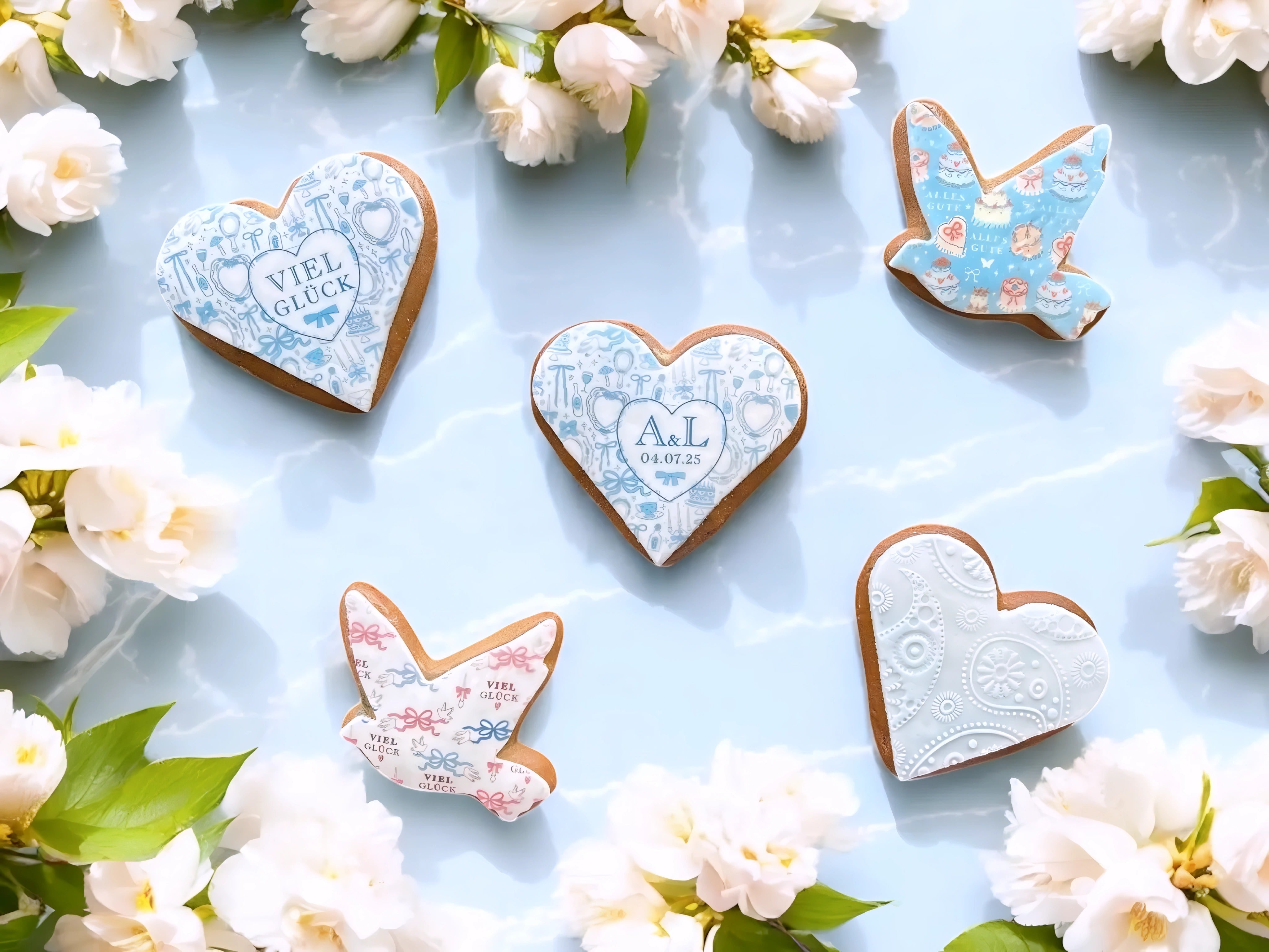 Viel Gluck Blau Lebkuchen Herz