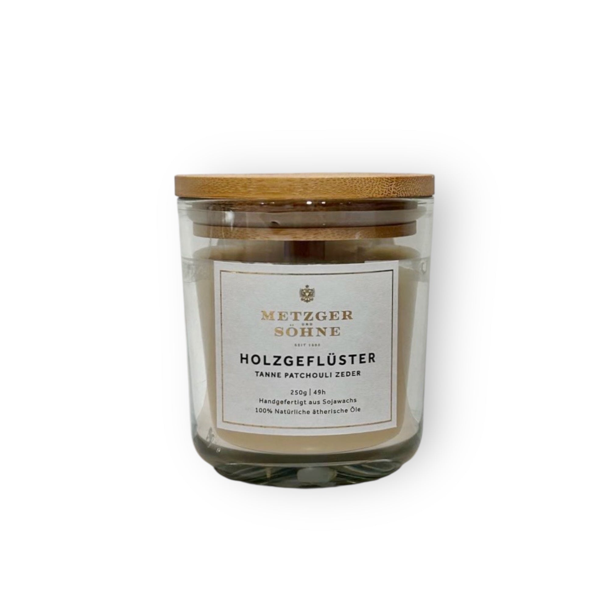 Sojawachs Duftkerze  Holzgeflüster 250g