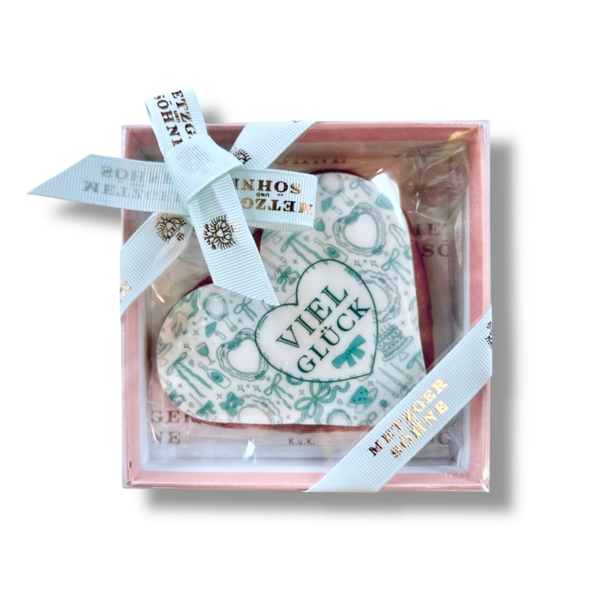 Viel Gluck Blau Lebkuchen Herz