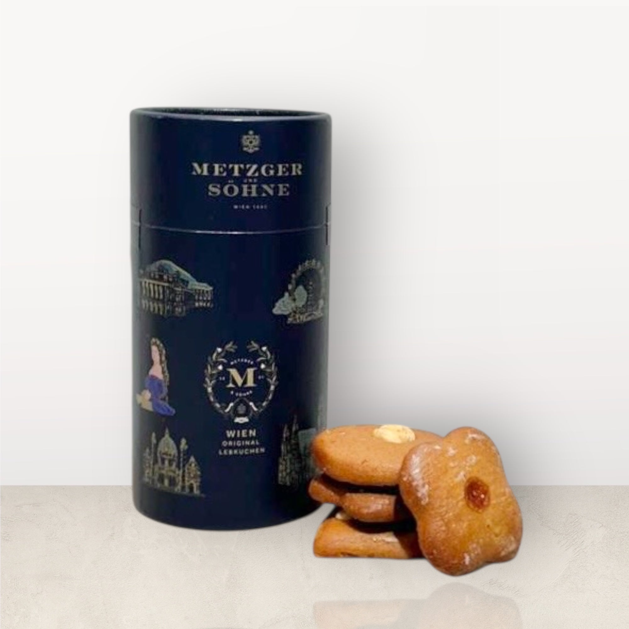 Wien Honiglebkuchen Zylinder Schachtel - Navy
