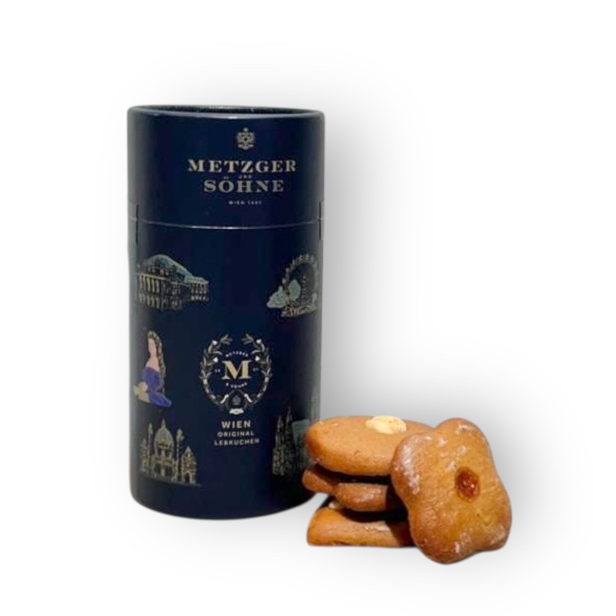 Wien Honiglebkuchen Zylinder Schachtel - Navy