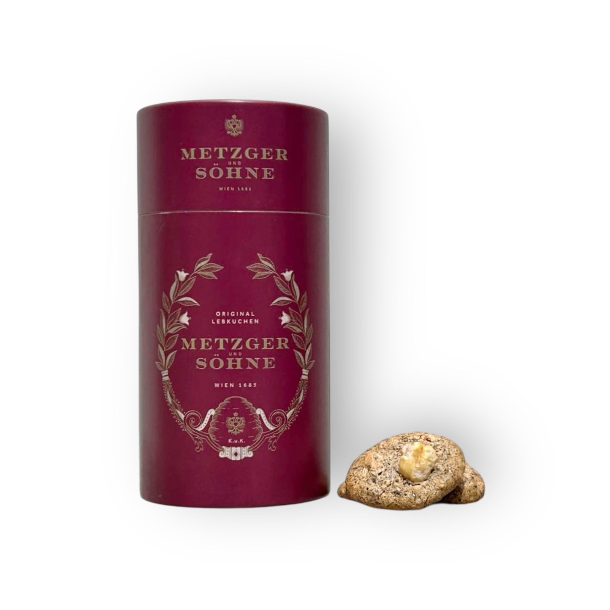 Haselnussbussi Lebkuchen Zylinder Schachtel - Bordeaux