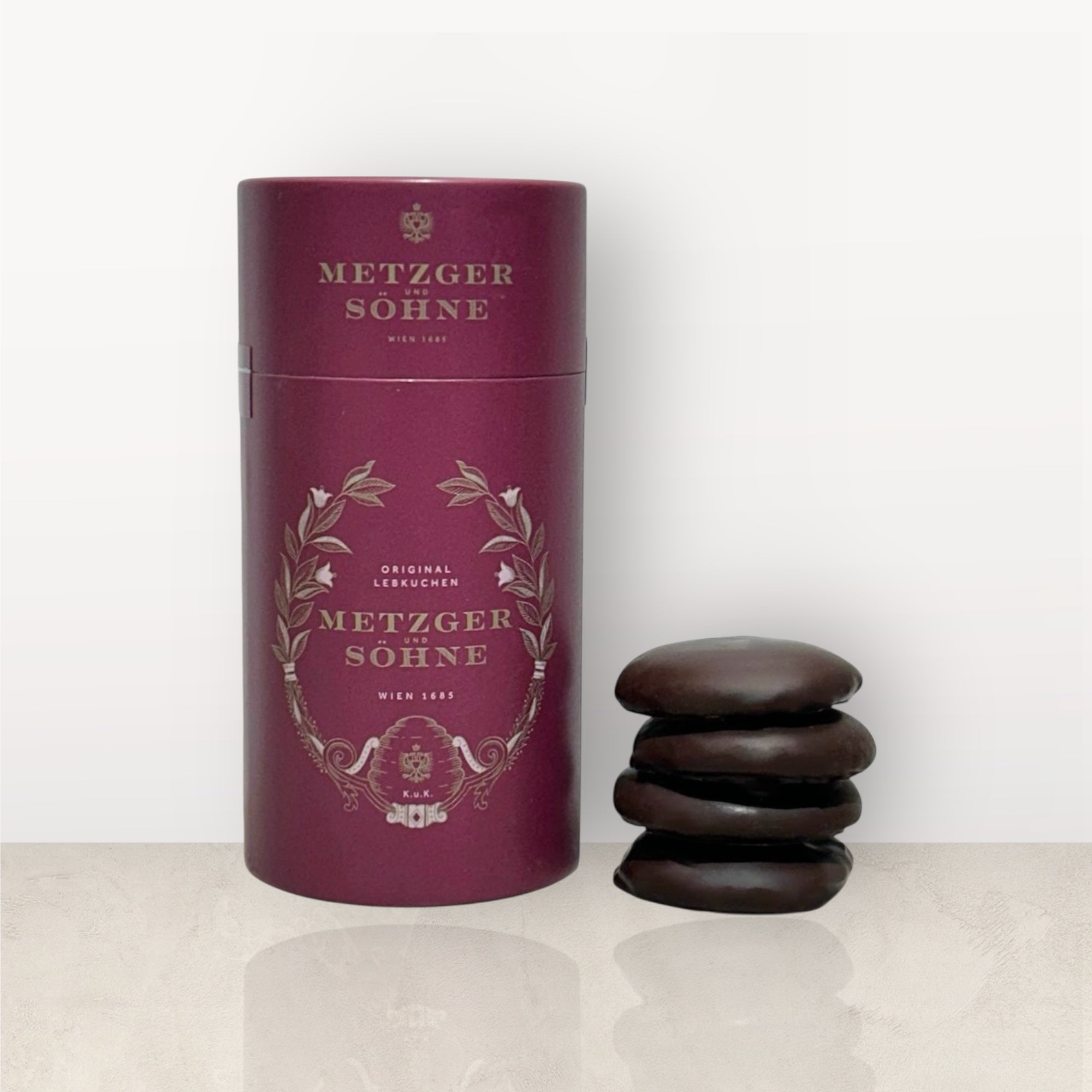 Spatzen Lebkuchen Zylinder Schachtel - Bordeaux