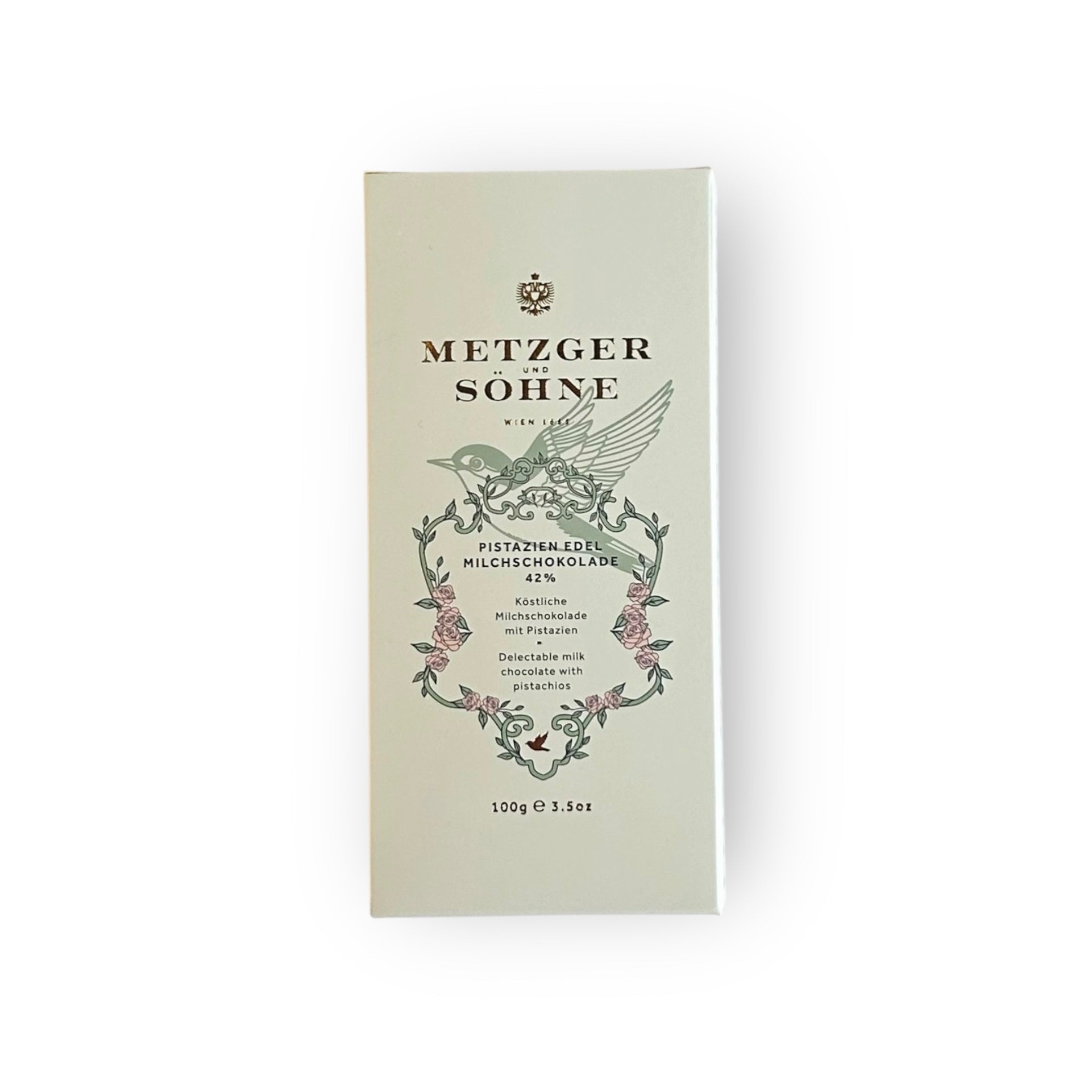 Edel Milchschokolade Tafel mit Pistazien - AT Metzger & Söhne