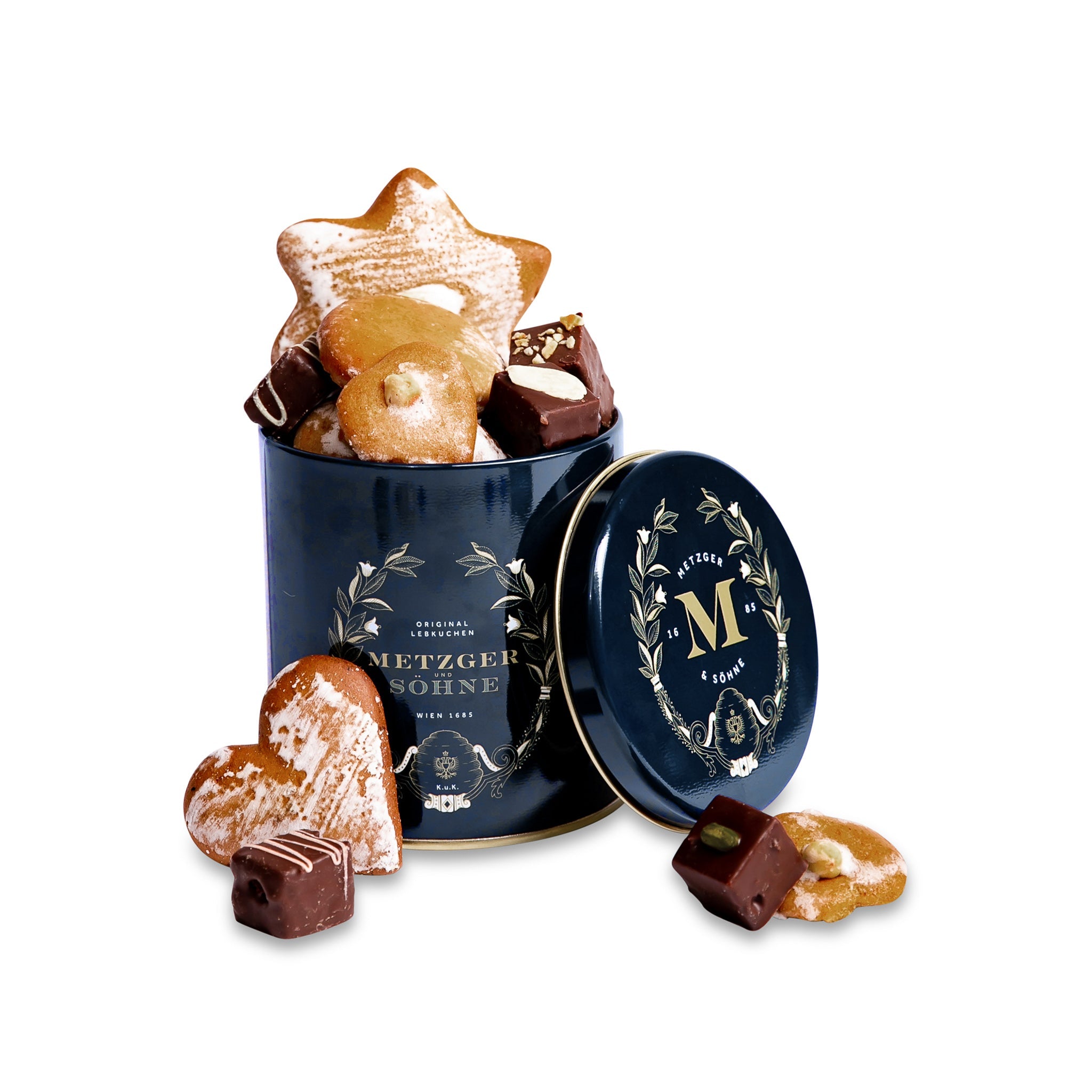 Grande Lebkuchen Sortiment Dose - Navy - AT Metzger & Söhne
