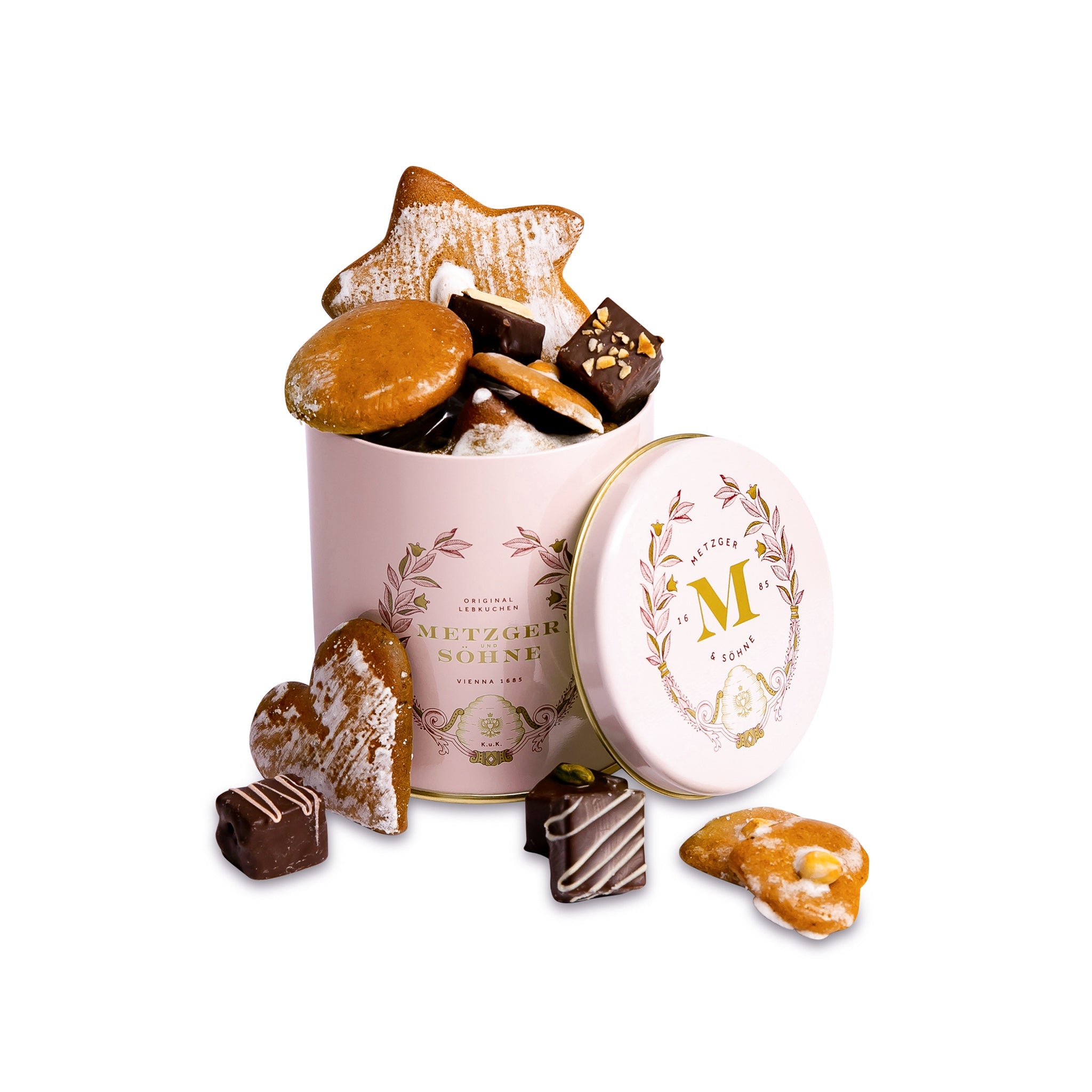 Grande Lebkuchen Sortiment Dose - Rosa - AT Metzger & Söhne