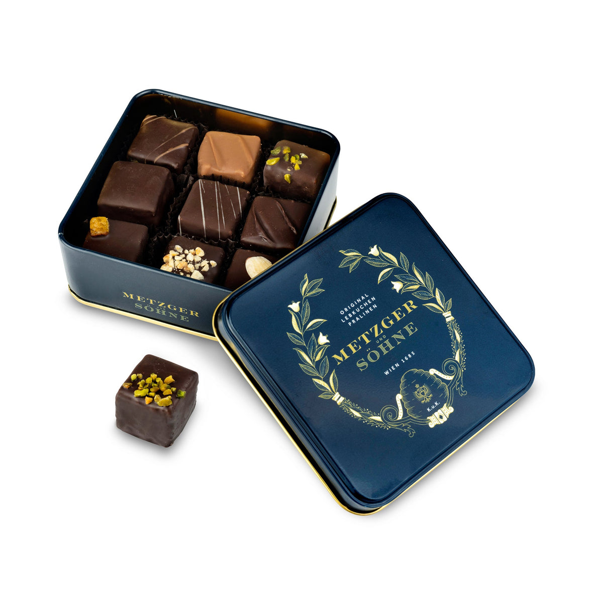 Maggiore Lebkuchen Pralinen Dose - Navy - AT Metzger & Söhne