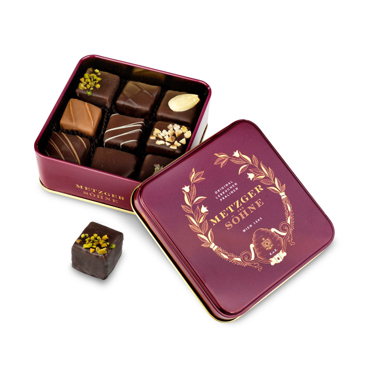 Maggiore Lebkuchen Pralinen Dose - Rot - AT Metzger & Söhne