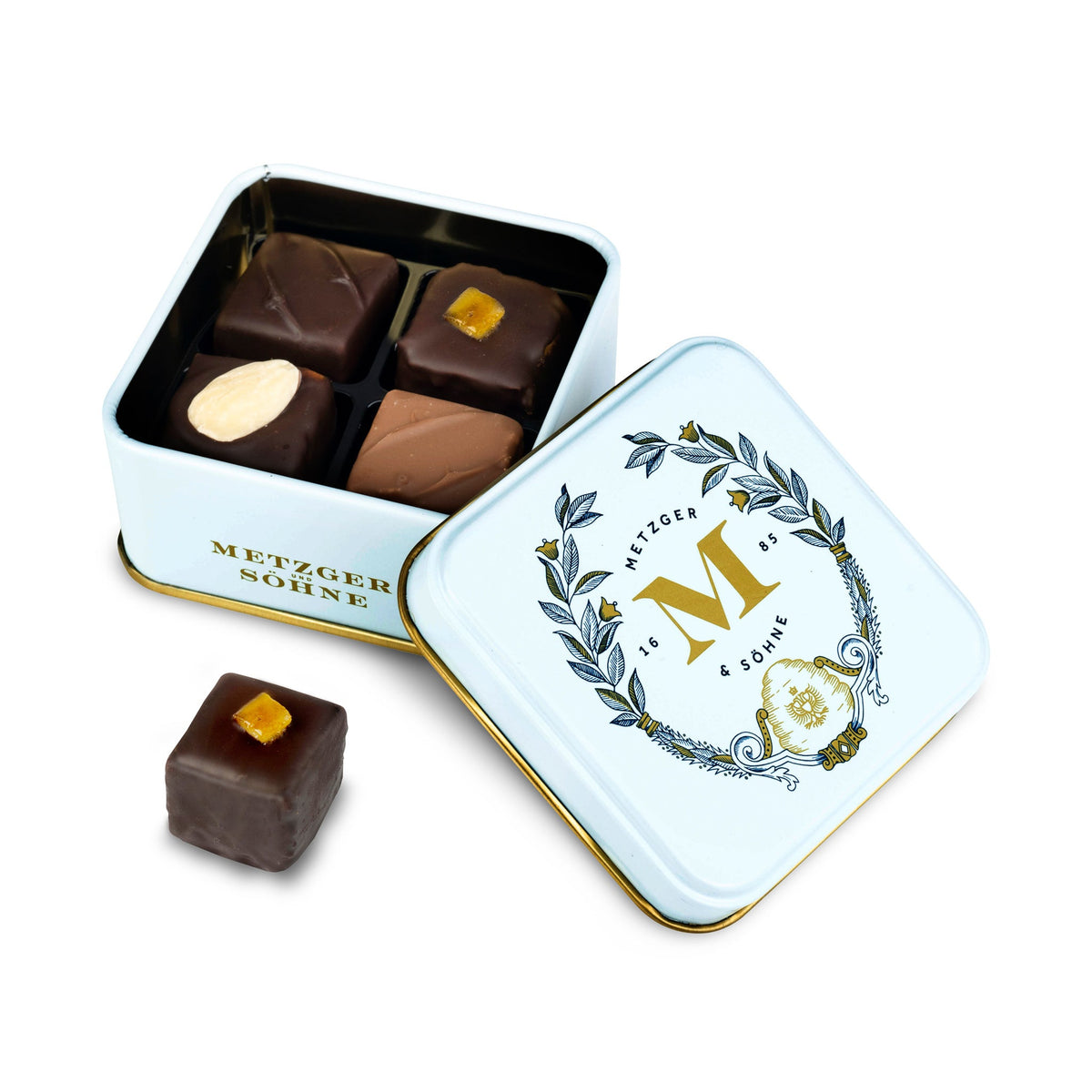 Petit Lebkuchen Pralinen Dose - HellBlau - AT Metzger & Söhne